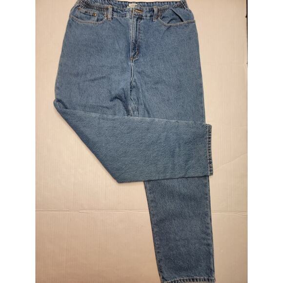 LL Bean Jeans Womens 18MT Plaid Flannel Lined Original Fit Relaxed Denim - Picture 3 of 10